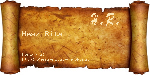 Hesz Rita névjegykártya